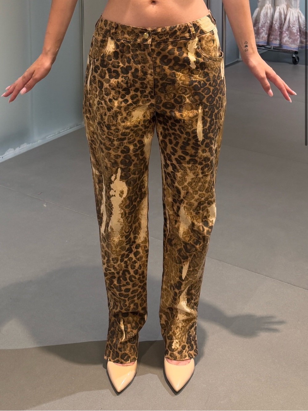 Archive Christian Dior Leopard-Print Denim Pant Fall 2000's